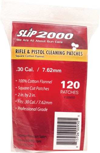 Slip 2000 Cleaning Patches 2" - Square .30/7.62mm 120-pack - Skoutley Outdoors LLC