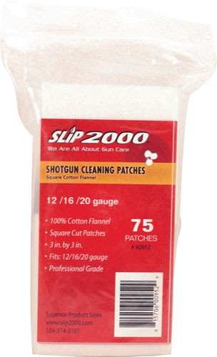 Slip 2000 Cleaning Patches 3" - Square .12/.16/.20ga 75-pack - Skoutley Outdoors LLC