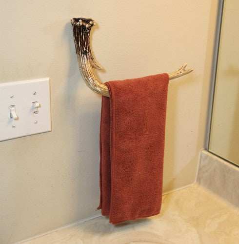 Rivers Edge Antler Hand Towel - Rack Hand Painted Resin - Skoutley Outdoors LLC