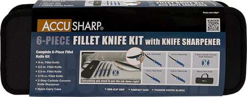 Accusharp 6-piece Fillet Knife - Kit W/sharpener & Zip Case - Skoutley Outdoors LLC