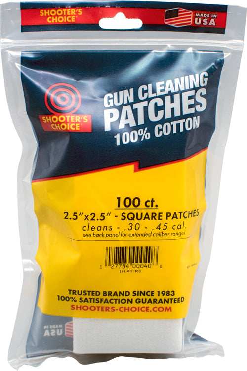Shooters Choice 2.5" Square - Cleaning Patches 100 Pack - Skoutley Outdoors LLC
