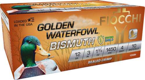 Fiocchi Golden Bismuth 12ga 3" - 1-3/8oz #4 1450fps 10rd 10bx/c - Skoutley Outdoors LLC