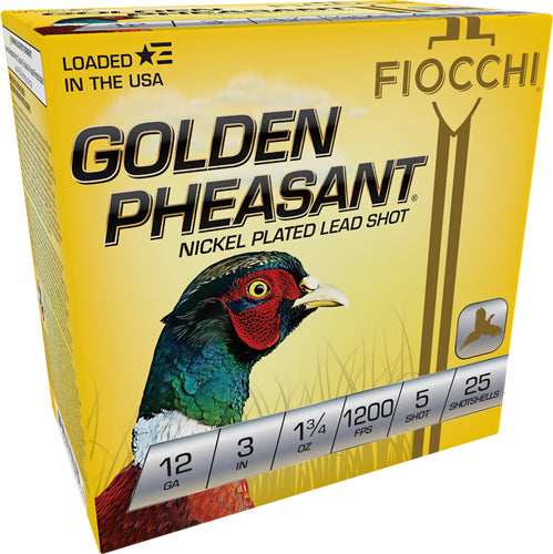 Fiocchi Golden Pheasant 12ga - 3" 1-3/4 #5 25rd 10bx/cs - Skoutley Outdoors LLC