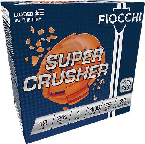 Fiocchi Crusher 12ga 2.75" 1oz - #7.5 1300fps 250rd Case Lot - Skoutley Outdoors LLC