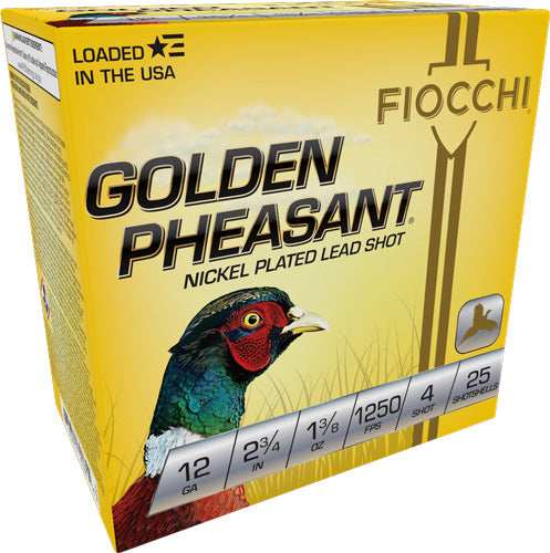 Fiocchi Golden Pheasant 12ga - 2.75" 1-1/4oz #4 25rd 10bx/cs - Skoutley Outdoors LLC