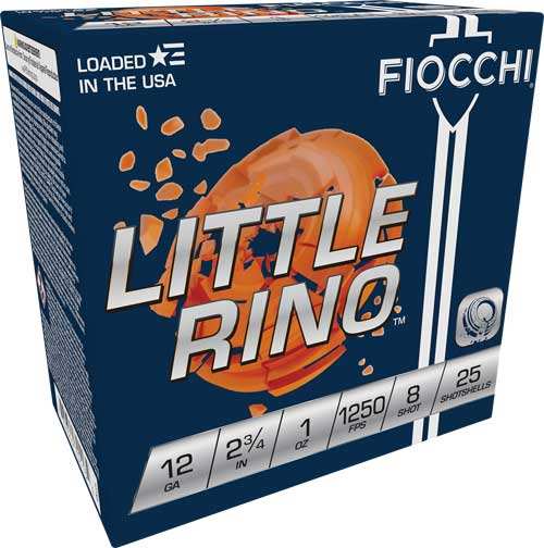 Fiocchi Little Rino 12ga 2.75" - 1oz #8 1250fps 250rd Case - Skoutley Outdoors LLC