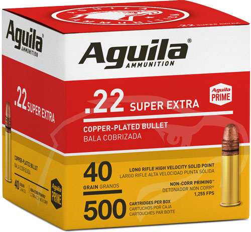 Aguila High-vel 22lr 40gr - Plated Lrn 1255fps 500rd 4bx/c - Skoutley Outdoors LLC