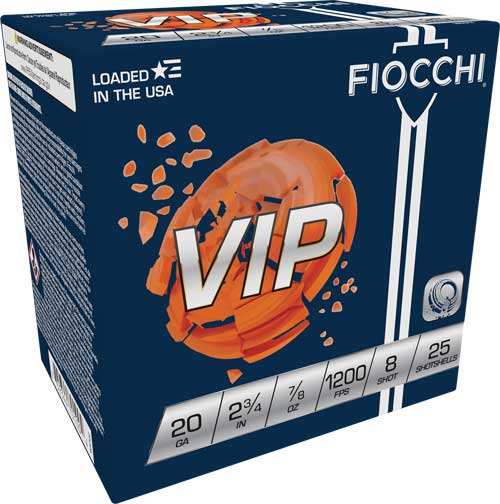 Fiocchi Vip 20ga 2.75" 7/8oz - #8 1200fps 250rd Case Lot - Skoutley Outdoors LLC