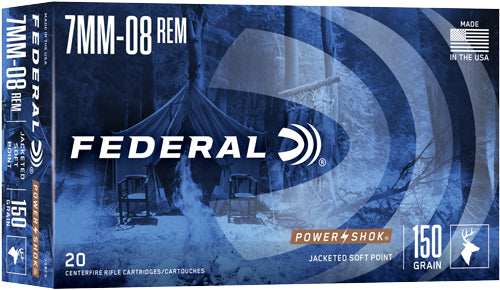 Federal Power-shok 7mm-08 Rem - 150gr Sp 20rd 10bx/cs - Skoutley Outdoors LLC