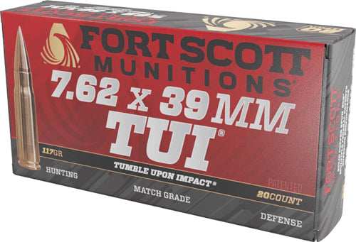Fort Scott 7.62x39 117gr Tui - Solid Copper 20rd 10bx/cs - Skoutley Outdoors LLC