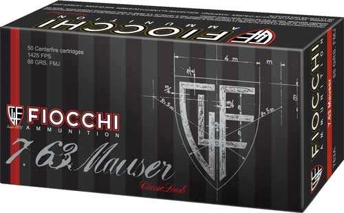 Fiocchi 7.63 Mauser 88gr Fmj - 50rd 20bx/cs - Skoutley Outdoors LLC