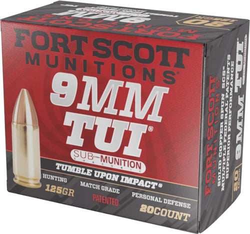 Fort Scott 9mm Luger 125gr Tui - Copper Subsonic 20rd 25bx/cs - Skoutley Outdoors LLC