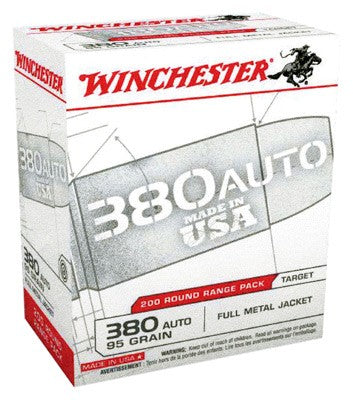 Winchester Usa 380 Acp 95gr - Fmj-rn 200rd 5bx/cs