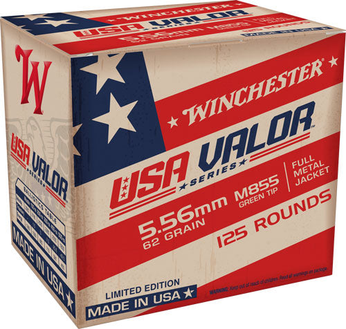 Winchester Usa Valor 5.56x45 - 62gr Green Tip 125rd 10bx/cs