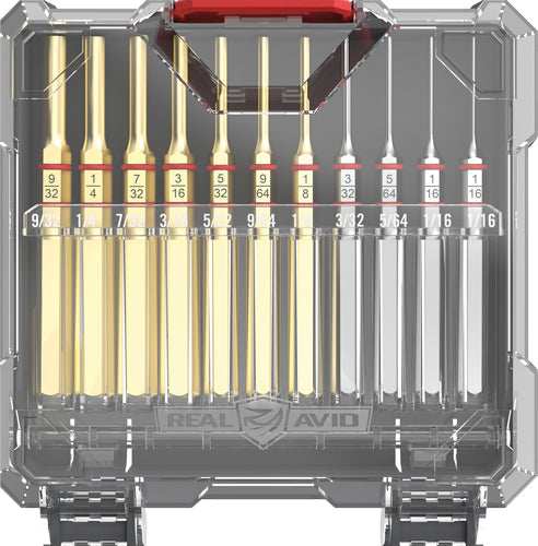 Real Avid Accu-punch Set Brass - 11 Piece Standard Pin Punch - Skoutley Outdoors LLC