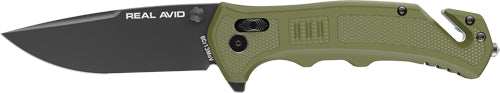 Real Avid Rav-4 Knife Assisted - Folding 3.25" Bld Green Nylon - Skoutley Outdoors LLC