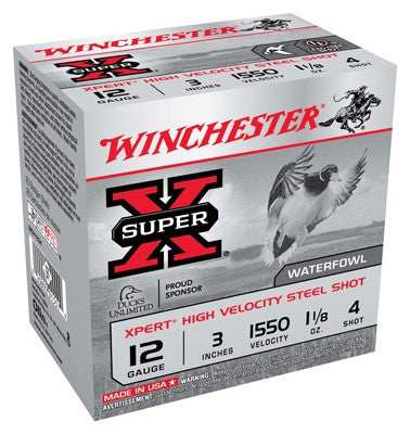 Winchester Xpert Steel 12ga 3" - 1-1/8oz #4 1550fps 25rd 10bx/c - Skoutley Outdoors LLC