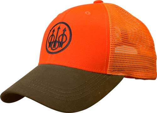 Beretta Cap Upland Trucker - Blaze Mesh Back Orange/tobacco - Skoutley Outdoors LLC