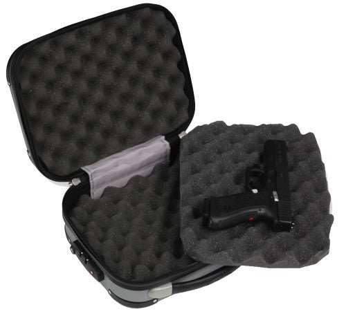 Bulldog Polycarbonate Pistol - Case W/ Tsa Como Lock Grey 9" - Skoutley Outdoors LLC