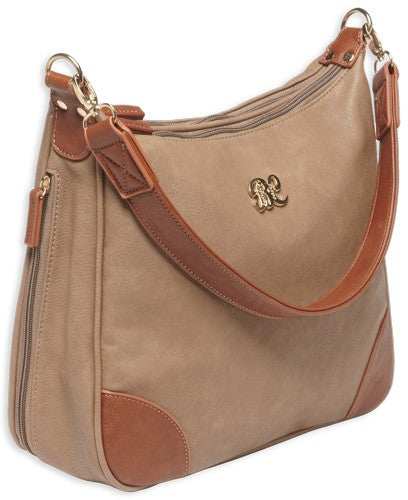 Bulldog Concealed Carry Purse - Hobo Style Taupe W/tan Trim - Skoutley Outdoors LLC