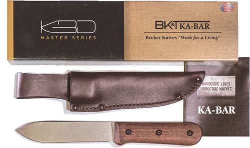 Ka-bar Becker Kephart Knife - 5.12" Bld Wlnt Hndle Lthr Shth - Skoutley Outdoors LLC
