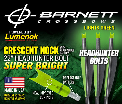 Lumenok Xbow Arrow 22" Barnett - Headhunter Green Crescent 3pk - Skoutley Outdoors LLC