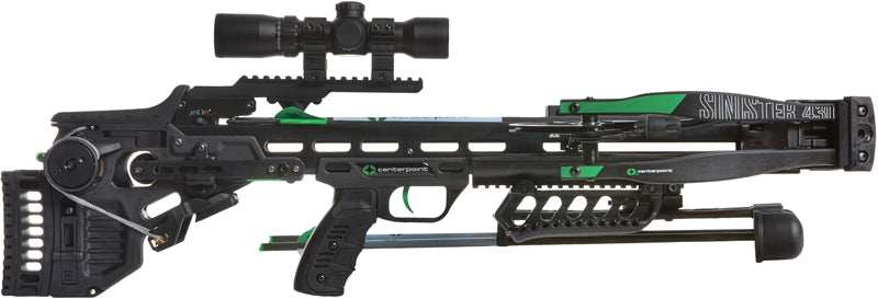 Centerpoint Xbow Sinister 430 - Integrated Crank 430fps Black< - Skoutley Outdoors LLC