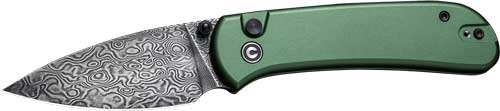 Civivi Knife Quibit 2.98" - Green/damascus Button Lock - Skoutley Outdoors LLC