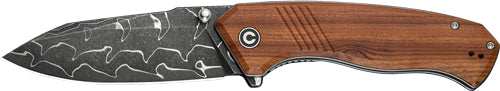 Civivi Knife Placoid 3.67" - Wood/dimascus Blade Liner Lock - Skoutley Outdoors LLC