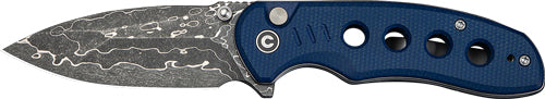 Civivi Knife Triptych 2.97" - Blue Canvas Micarta Damascus - Skoutley Outdoors LLC