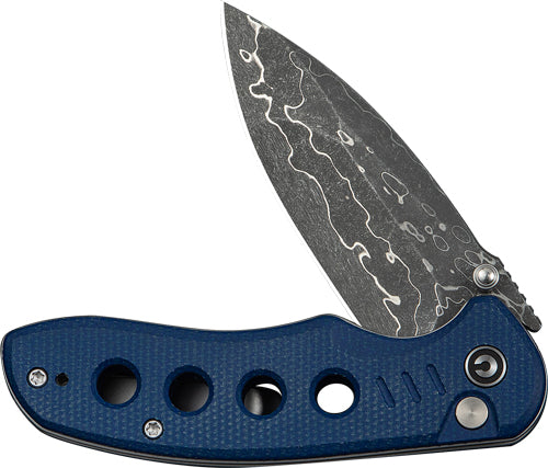 Civivi Knife Triptych 2.97" - Blue Canvas Micarta Damascus - Skoutley Outdoors LLC