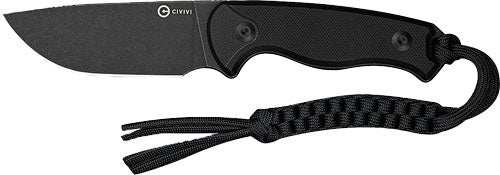 Civivi Knife Timberbark 3.2" - Fixed Black/black G10 Stnwash - Skoutley Outdoors LLC
