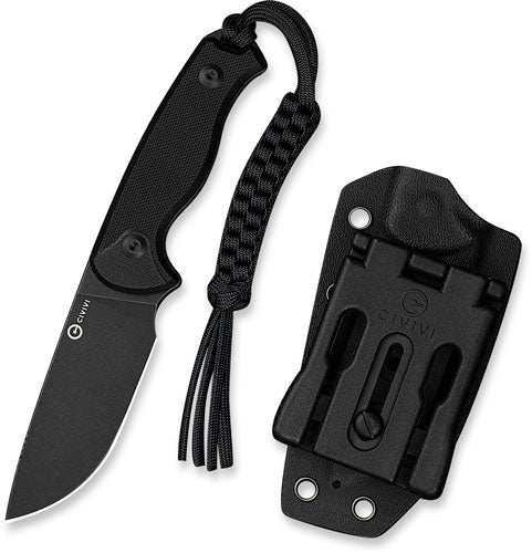 Civivi Knife Timberbark 3.2" - Fixed Black/black G10 Stnwash - Skoutley Outdoors LLC