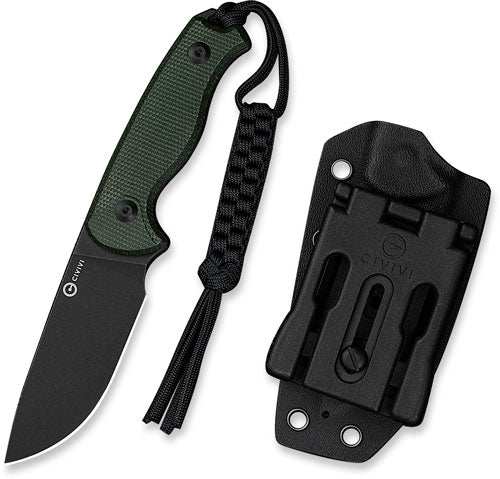 Civivi Knife Timberbark 3.2" - Fixed Green Micarta/blk Stnwsh - Skoutley Outdoors LLC