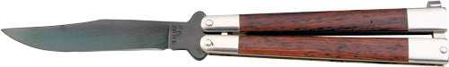 Bear & Son Butterfly Knife - 3.5" Rosewood Black Blade - Skoutley Outdoors LLC