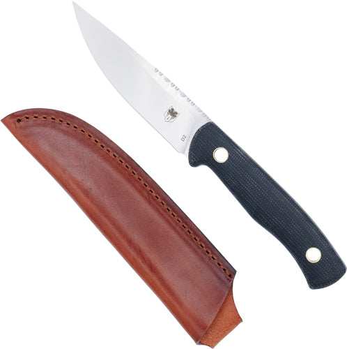 Cobratec Koonsman 4" Fixed Bld - Black D2 W/leather Sheath - Skoutley Outdoors LLC