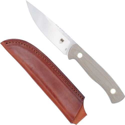 Cobratec Koonsman 4" Fixed Bld - Tan D2 W/leather Sheath - Skoutley Outdoors LLC