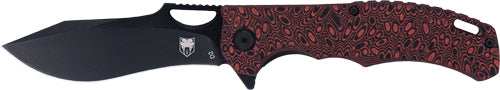 Cobratec Nighthawk Folder - 3.62" Black D2 Blade/red G-10 - Skoutley Outdoors LLC