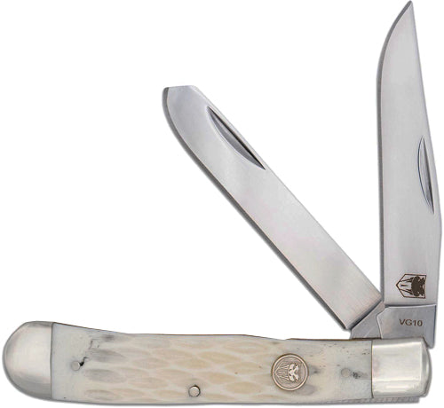Cobratec Trapper Two Blade - G-10 White Bone Ss Slip Joint