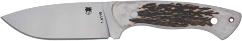 Cobratec Twin Mountain 4" - Fixed Blade Geniun Stag W/shth