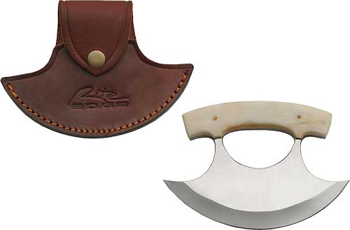Szco Rite Edge 6" Bone Handle - Ulu W/leather Sheath - Skoutley Outdoors LLC