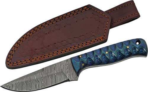 Szco Rite Edge 4" Blue Twisted - Wood Hunter Damascus W/shth - Skoutley Outdoors LLC