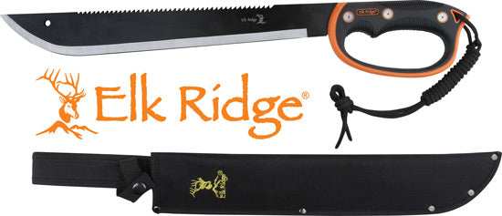Mc Elk Ridge Machete 21.5" - Blade W/sheath D-handle Blk/ss - Skoutley Outdoors LLC