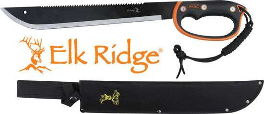 Mc Elk Ridge Machete 21.5" - Blade W/sheath D-handle Blk/ss - Skoutley Outdoors LLC