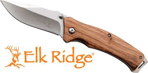 Mc Elk Ridge Traverse 3.1" - Drop Point Fldr Zebra Wood/ss - Skoutley Outdoors LLC