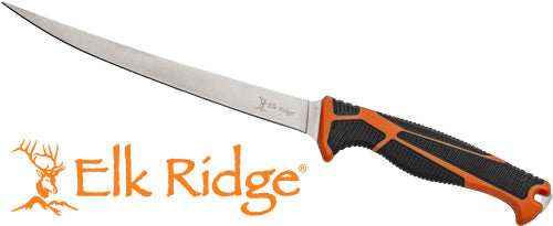 Mc Elk Ridge Trek 7" Fillet - Knife With Sheath Blk/org/ss - Skoutley Outdoors LLC