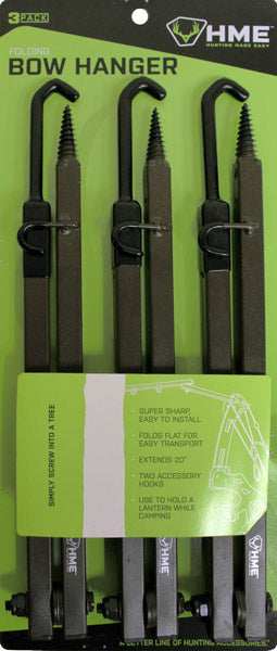 Hme Bow Hanger 20" Folding - W/accessory Hooks 3pk - Skoutley Outdoors LLC