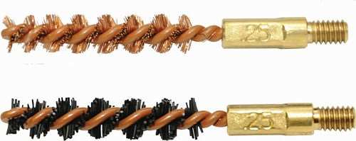 Otis Bore Brush 6.5mm 2-pk - 1-nylon 1-bronze 8-32 Thread - Skoutley Outdoors LLC