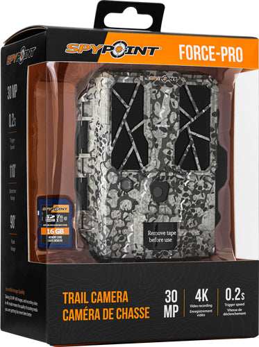 Spypoint Trail Cam Force Pro - Solar 4k 30mp Camo W/16gb Crd< - Skoutley Outdoors LLC