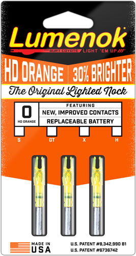 Lumenok Lighted Nock - Gt-series Hd Orange 3pk - Skoutley Outdoors LLC